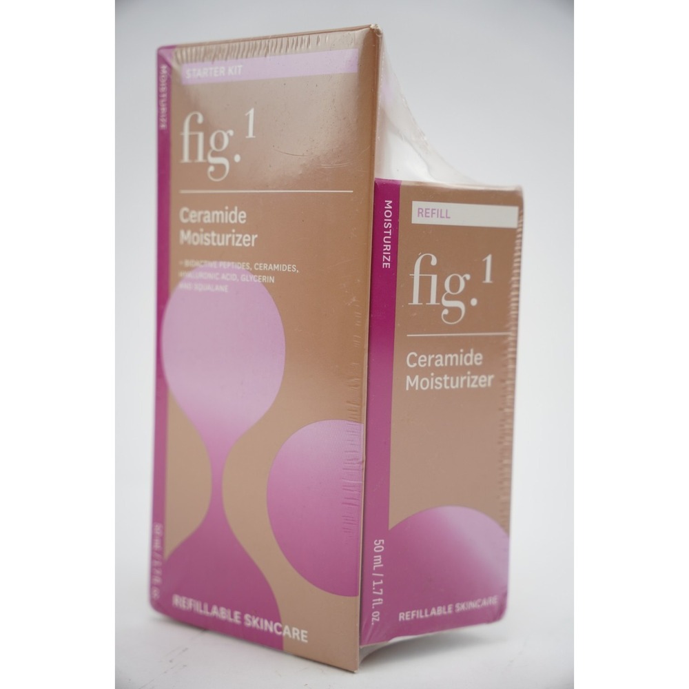 New Sealed Set Fig.1 Ceramide Moisturizer Starter Kit + Refill 1.7 Fl Oz Each